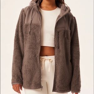 Girlfriend Collective Sz 4 Hooded Sweater Fleece Womens Brown